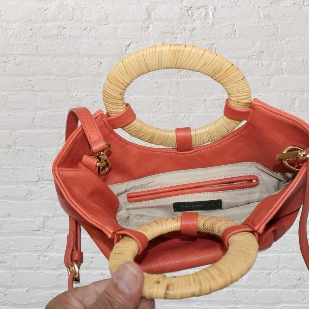 Anthropology Leather & Straw Purse